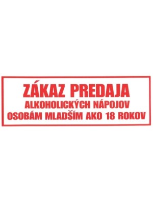 Nálepka "Zákaz predaja alkoholu..."