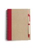 Blok A5 štvorčekový so špirálou + pero, červený
