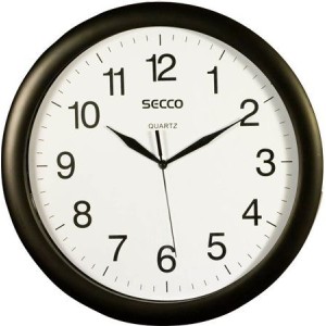 Nástenné hodiny, 32 cm, SECCO, čierny rám