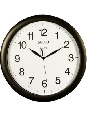 Nástenné hodiny, 32 cm, SECCO, čierny rám