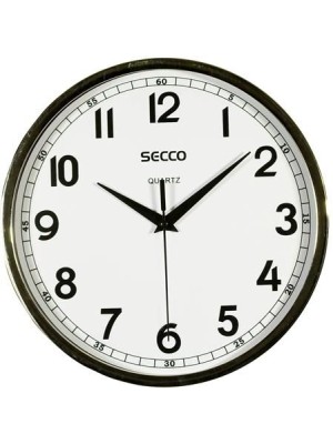 Nástenné hodiny, 24 cm, SECCO, rám chrómovej farby