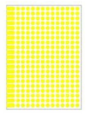 Etikety kruhové 8mm Agipa A5 žlté