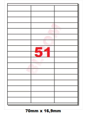 Etikety SOREX,  biele, 70x16,9