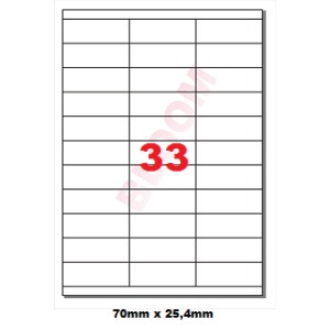 Etikety SOREX,  biele, 70x25.4