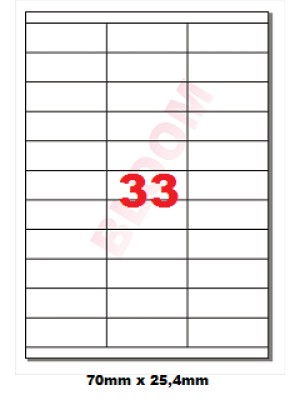 Etikety SOREX,  biele, 70x25.4