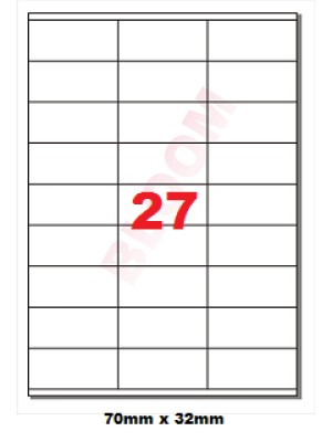 Etikety SOREX,  biele, 70x32 mm