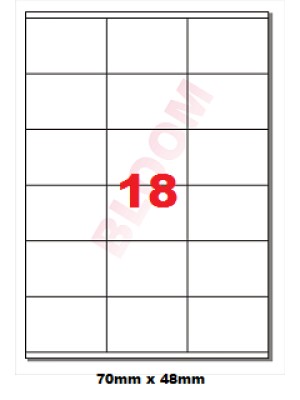 Etikety SOREX, biele, 70x48 mm