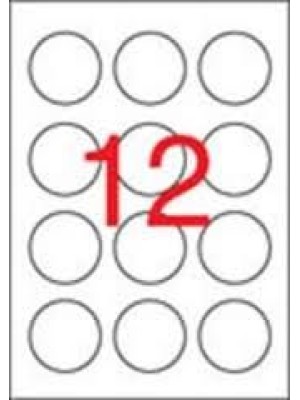 Etikety SOREX,  biele, okrúhle priemer 60 mm