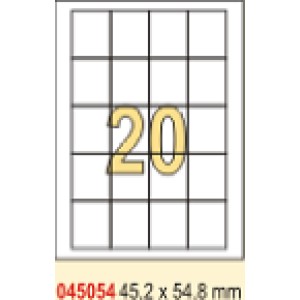 Etikety SOREX, biele, 45,2x54,8 mm